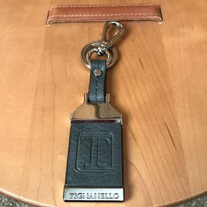 Tignanello Brown Leather w/Sivertone Hardware Hangtag/Key Ring